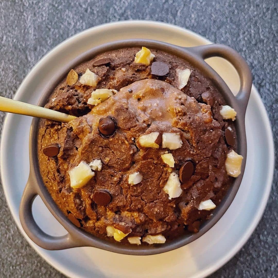 Porridge au four chocolat noisette