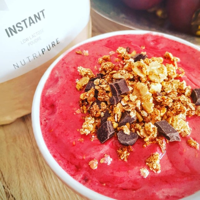 Sorbet protéiné framboise et chocolat