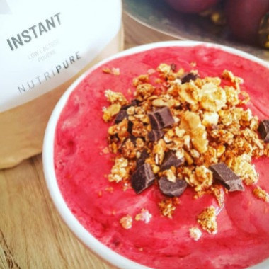 Sorbet protéiné framboise et chocolat